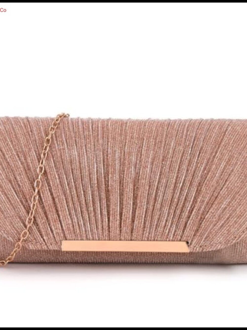 YUEKISEN Pleated Fan Evening Clutch Detachable Chain Strap Formal Bag